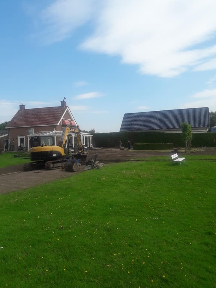 Tuinaanleg met de kraan